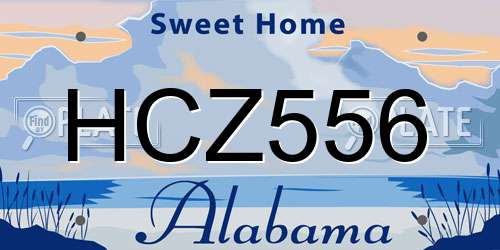 HCZ556 Alabama License Plate