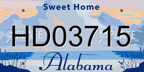 HD03715 Alabama License Plate