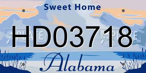 HD03718 Alabama License Plate