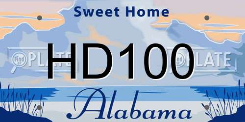 HD100 Alabama License Plate