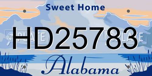 HD25783 Alabama License Plate