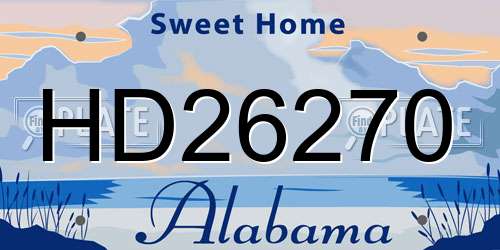 HD26270 Alabama License Plate