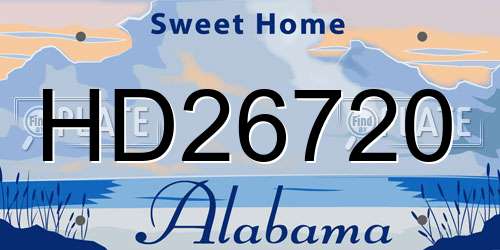 HD26720 Alabama License Plate
