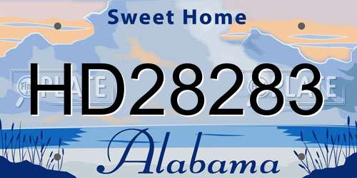 HD28283 Alabama License Plate