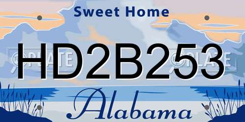 HD2B253 Alabama License Plate
