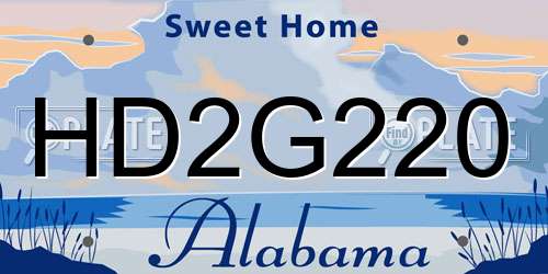 HD2G220 Alabama License Plate