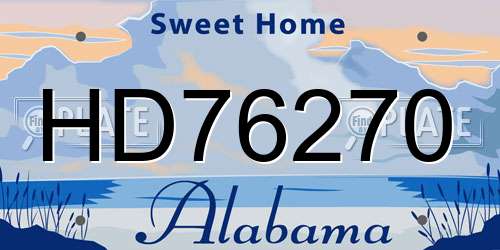 HD76270 Alabama License Plate