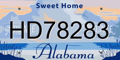 HD78283 Alabama License Plate