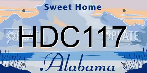 HDC117 Alabama License Plate
