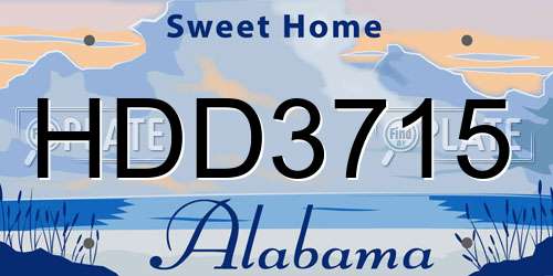HDD3715 Alabama License Plate