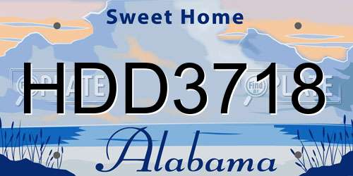 HDD3718 Alabama License Plate