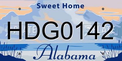 HDG0142 Alabama License Plate