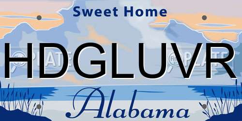 HDGLUVR Alabama License Plate