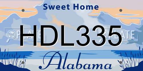 HDL335 Alabama License Plate