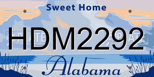 HDM2292 Alabama License Plate