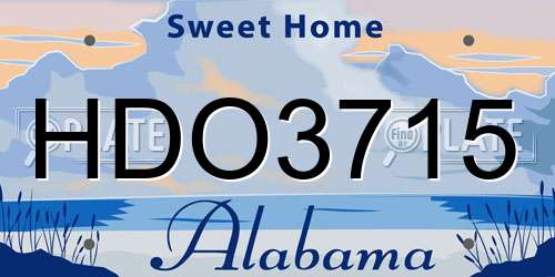 HDO3715 Alabama License Plate