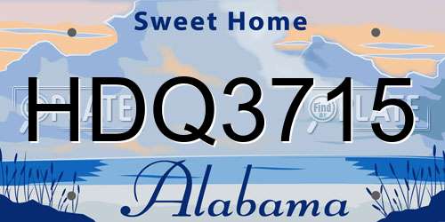 HDQ3715 Alabama License Plate