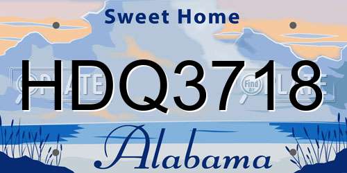 HDQ3718 Alabama License Plate