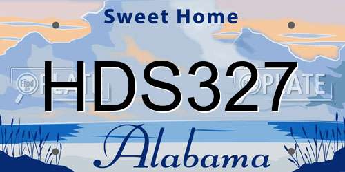 HDS327 Alabama License Plate