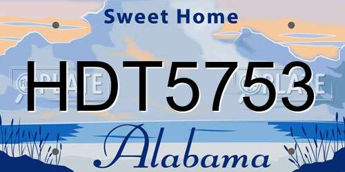 HDT5753 Alabama License Plate