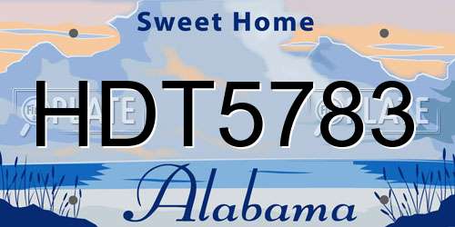 HDT5783 Alabama License Plate