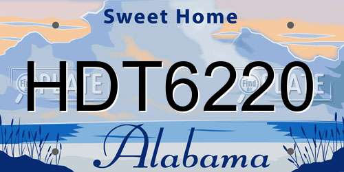 HDT6220 Alabama License Plate