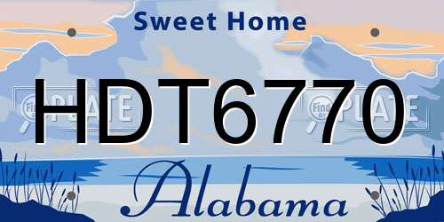 HDT6770 Alabama License Plate