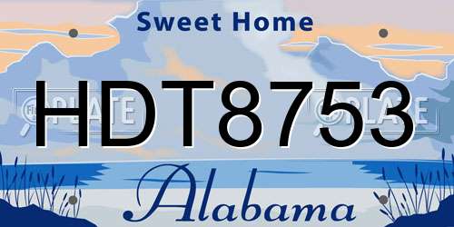 HDT8753 Alabama License Plate