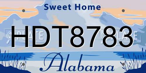 HDT8783 Alabama License Plate
