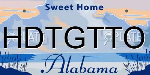 HDTGTTO Alabama License Plate