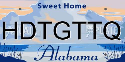 HDTGTTQ Alabama License Plate