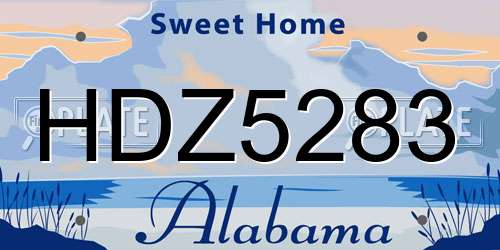 HDZ5283 Alabama License Plate