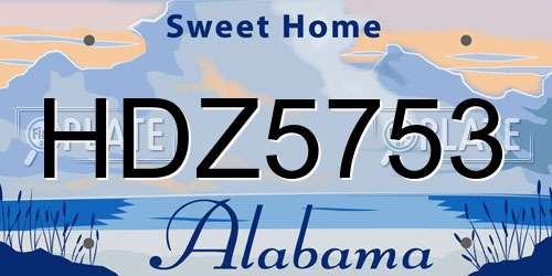 HDZ5753 Alabama License Plate