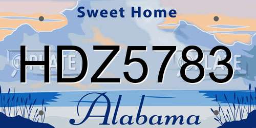 HDZ5783 Alabama License Plate
