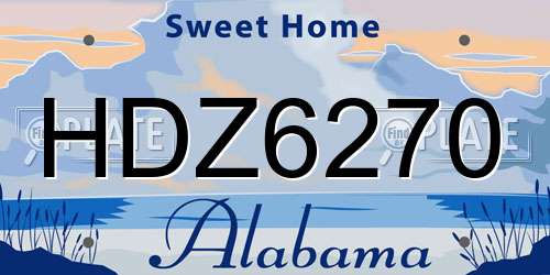 HDZ6270 Alabama License Plate