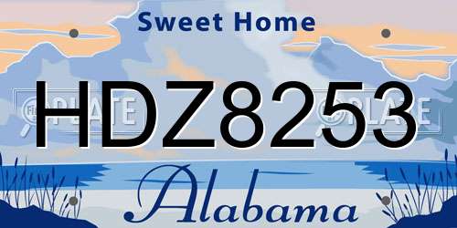 HDZ8253 Alabama License Plate