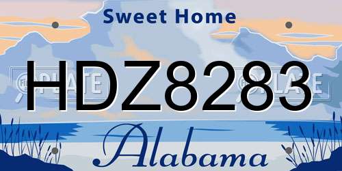 HDZ8283 Alabama License Plate