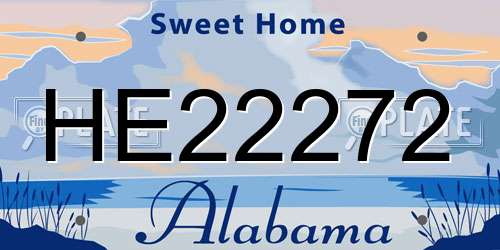 HE22272 Alabama License Plate