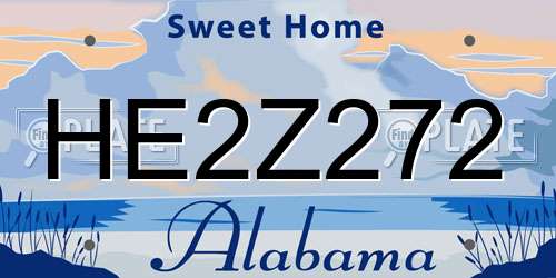 HE2Z272 Alabama License Plate