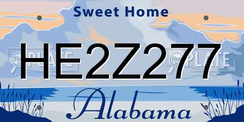 HE2Z277 Alabama License Plate