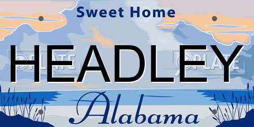 HEADLEY Alabama License Plate