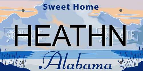HEATHN Alabama License Plate