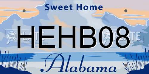 HEHB08 Alabama License Plate