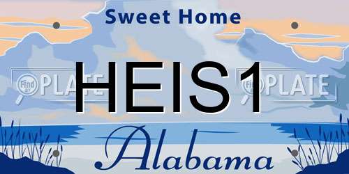 HEIS1 Alabama License Plate