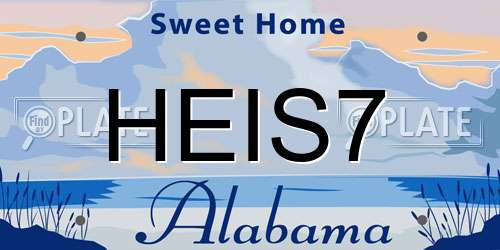 HEIS7 Alabama License Plate