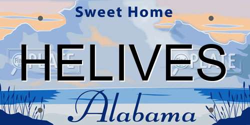 HELIVES Alabama License Plate