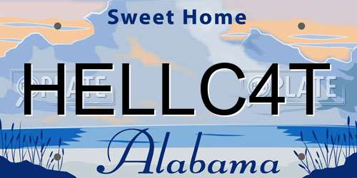 HELLC4T Alabama License Plate