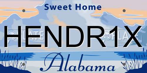 HENDR1X Alabama License Plate
