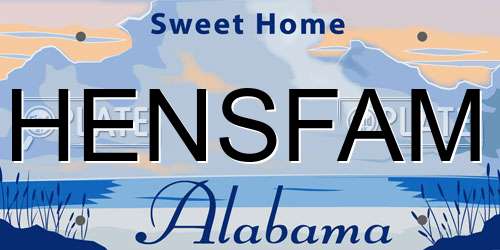 HENSFAM Alabama License Plate