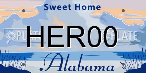 HER00 Alabama License Plate